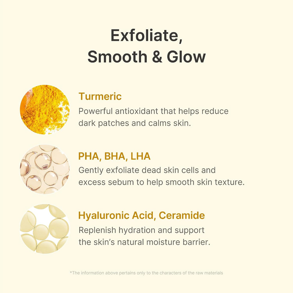 Peel & Wipe Clarifying Duo: Turmeric Peel Shot & Kojic Acid Toner Pads | Gentle Exfoliation & Texture Refining Routine | Ideal for Soothing, Balancing, Smoothing Uneven Skin Tone & Texture